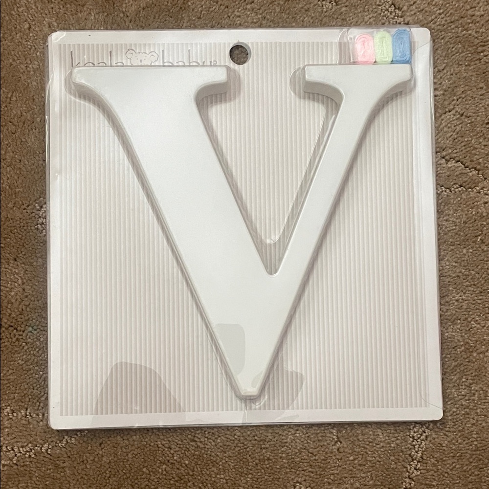 White Letter V Wall Decor